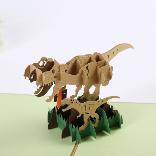 Children's Day Greeting Card, Dinosaur 3D Greeting Card, Creative Handmade Gift, 3D Card Wholesale