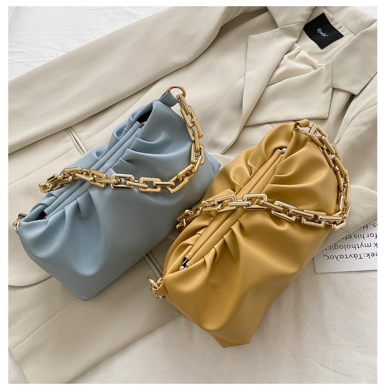 270g Weight Lock clasp Closure Type Single Shoulder Strap Strap Type Underarm Bag Bags Type Casual, Shopping Occasion Pu Leather Material Solid Color Pattern All Seasons Season Women's Gender Streetwear Style Medium Size Women's Medium Pu Leather Solid Color Streetwear Cloud Shape Lock Clasp Underarm Bag 11