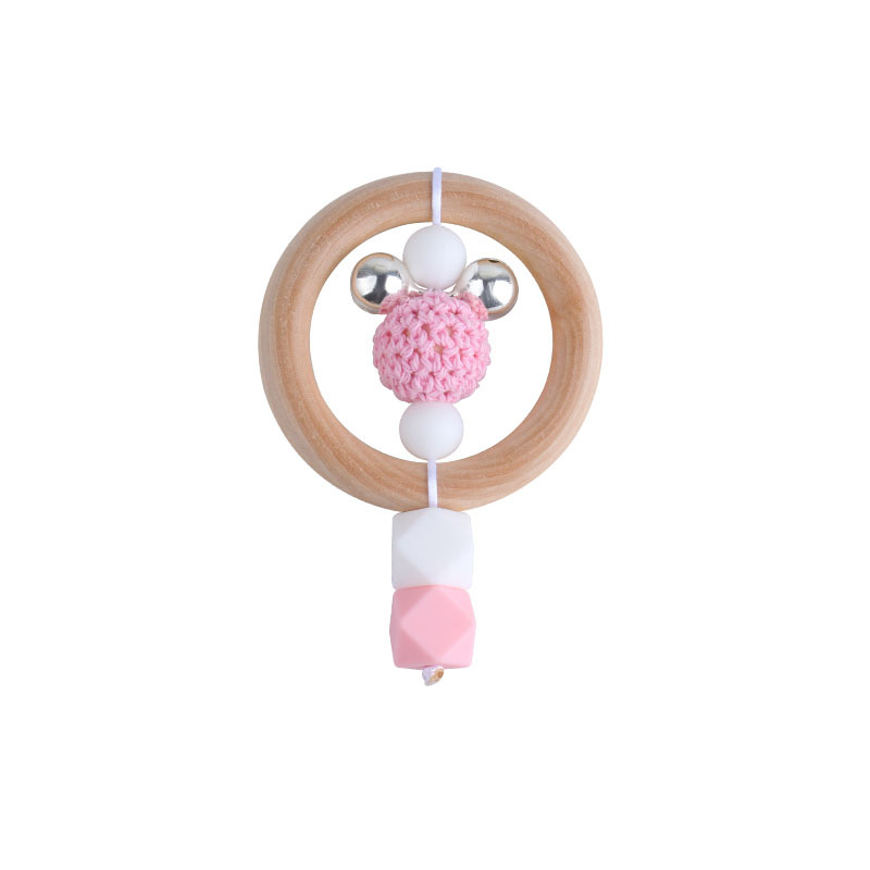 Nuevo DIY creativo Rana Hemu anillo infantil mano palo sonajero juguete mordedor de silicona teether stick