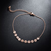 Golden ankle bracelet stainless steel, accessory, Korean style, pink gold, simple and elegant design, wholesale