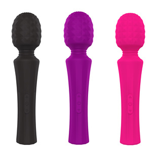 New silicone all-covered strong shock Women's massage stick waterproof magnetic charging vibrator adult sex toys