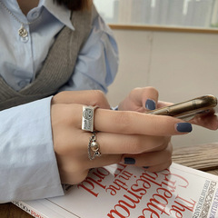 笑臉字母戒指女韓版東大門時尚ins個性鏈條嘻哈時尚簡約食指環潮