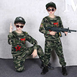 男童秋装套装2024新款春秋款男孩韩版迷彩儿童两件套中大童帅气潮