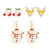 Earrings, small bell for elderly, Christmas set, suitable for import, 3 piece set