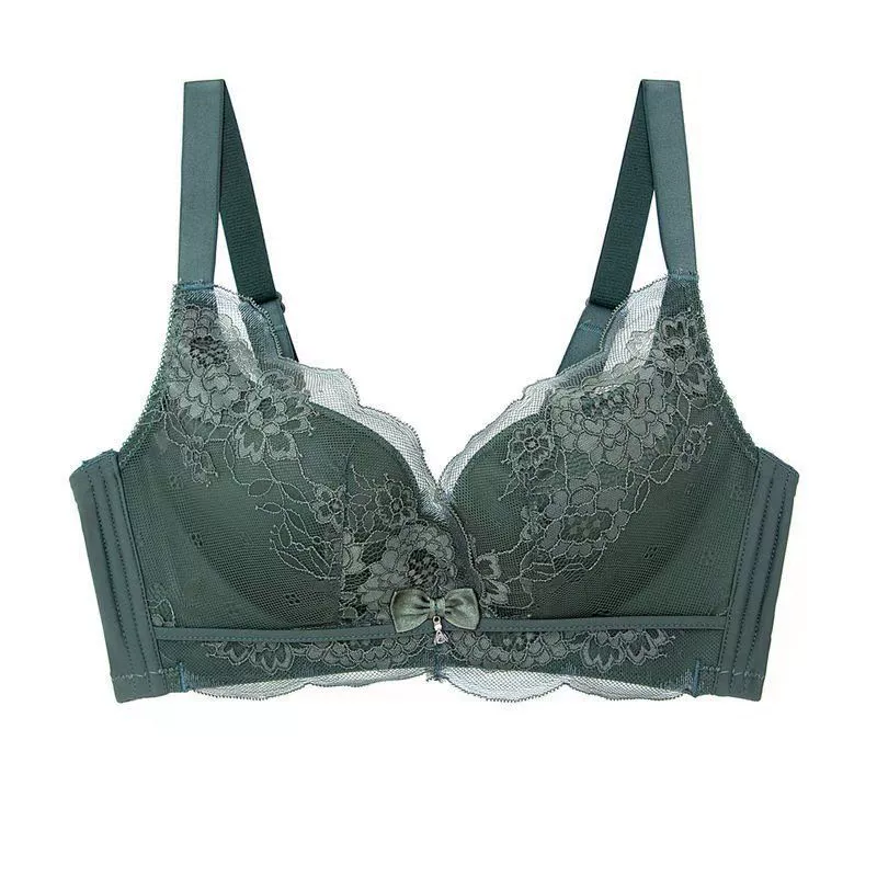 Wireless push-up bra for women, lace detail, sizes 32–40 (A–C), medium and thin cups