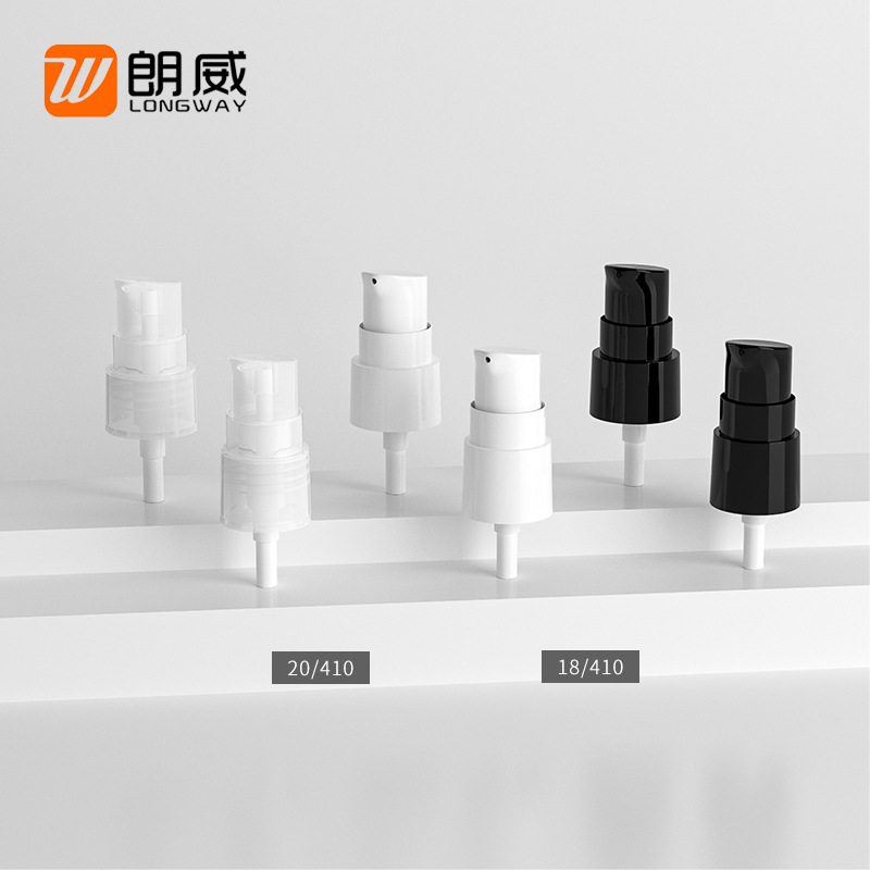 Venta directa de fábrica 18 calibre 20 calibre bomba de polvo de loción cabeza de la bomba cosméticos embalaje material de embalaje ventas directas de la fábrica