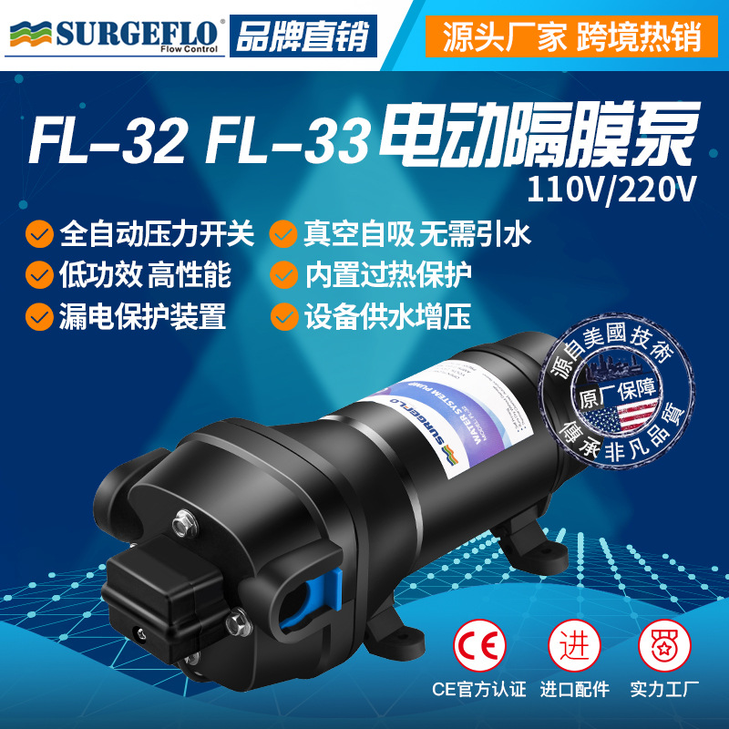 FL-32 220V微小型交流电动隔膜自吸抽水泵热水器循环增压力上水泵