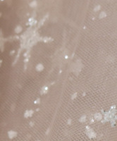 Fabricante de malla en stock estrella de oro pulverizado oro pulverizado polvo vestido de boda tela de cabeza gaza