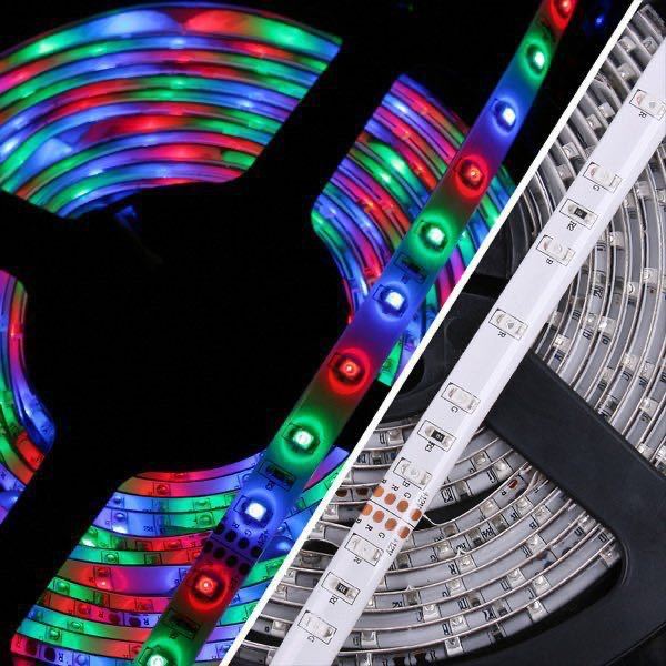 Street stall night market light LED light strip 12V 2835 RGB set adhesive waterproof colored light strip blister set