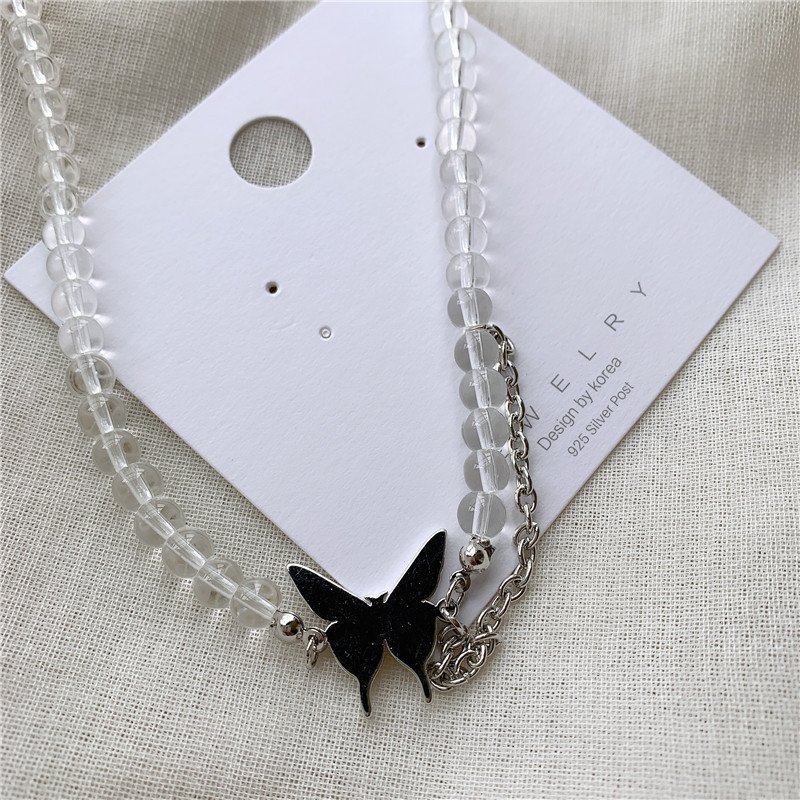 Original Design New Butterfly Punk Wind Tassel Choker Simple Asymmetric Necklace Wholesale Nihaojewelry display picture 2