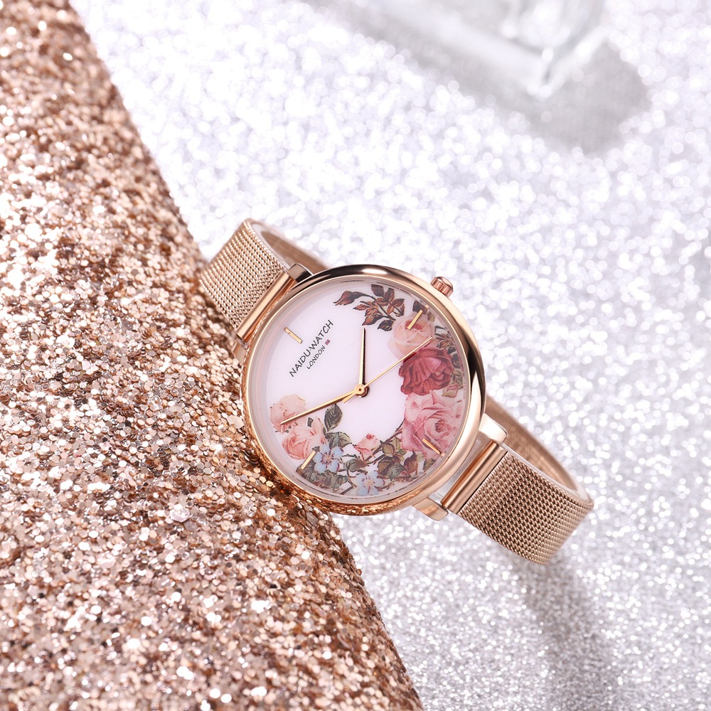 Gedruckter Instagram-Schlichter und modischer Stil Student Quarz Mode Aktivität Schnalle Damenuhr Trend_voghion.com