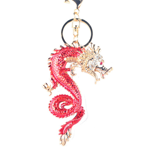 Chinese dragon keychain zinc alloy faucet shape creative totem Golden Zodiac Dragon and Zodiac Ornaments Accessories