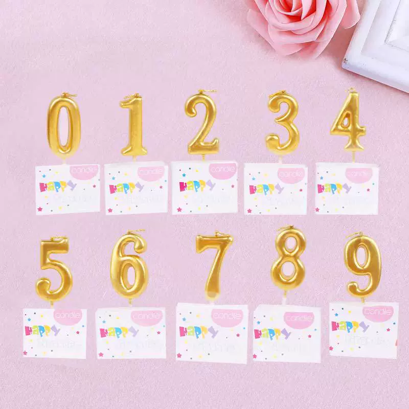 批发金色数字蜡烛字母生日蜡烛镀金蛋糕创意装饰无烟宁晋县蜡烛厂