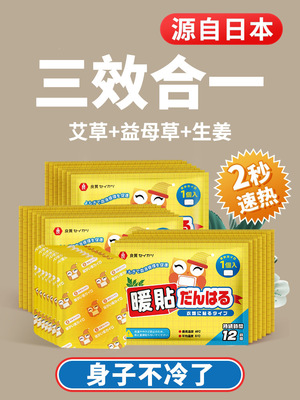 日本艾草暖贴宝宝自发热宫暖宝女宫寒调理益母草大姨妈专用暧热贴