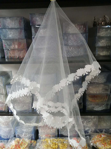 [Wholesale] The bride's wedding dress single -layer princess embroidered veil wedding federation photography etiquette veil
