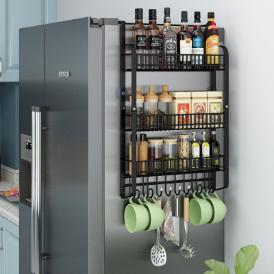 High-capacity Refrigerator side wall pylons Condiment Storage rack kitchen Shelf pylons side wall Spice rack