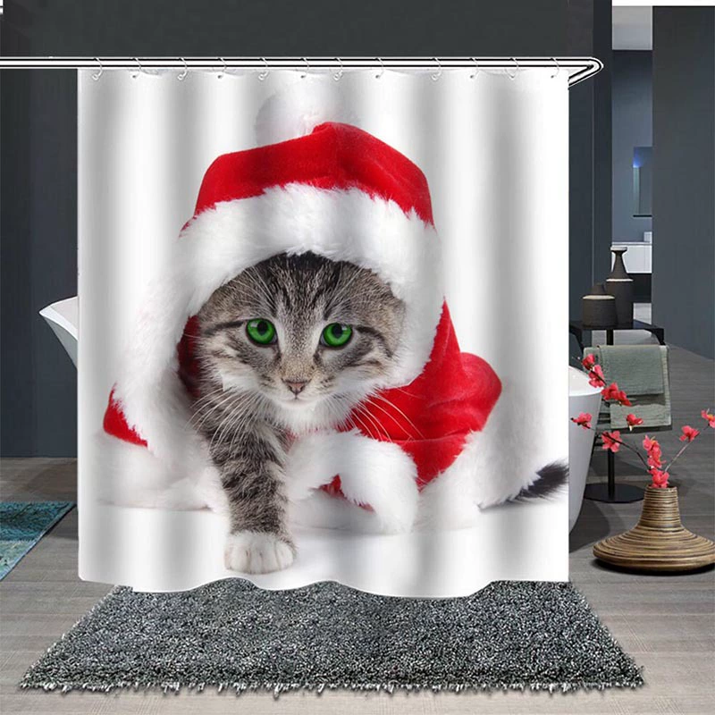 Scandinavian Christmas waterproof curtain, increased thickness, polyester