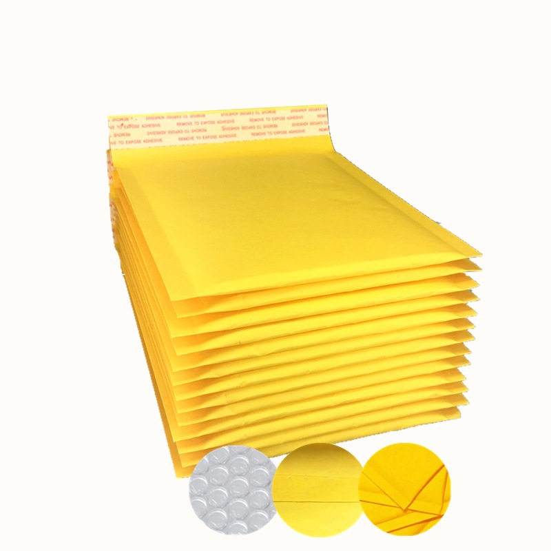 厂家现货直销黄色牛皮纸气泡袋当天发货多尺寸批发可定制气泡信封