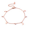 Golden cute sexy ankle bracelet stainless steel, Korean style, 18 carat, pink gold, does not fade