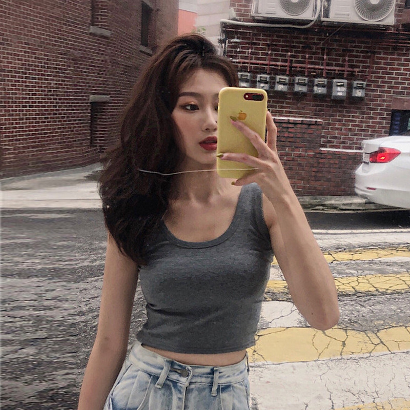 Vest Women's Outer Wearing 2021 New Summer Fashionable Sexy Sling Sling Korean Style Slimming All-match Base Sleeveless Top Inner Wearing