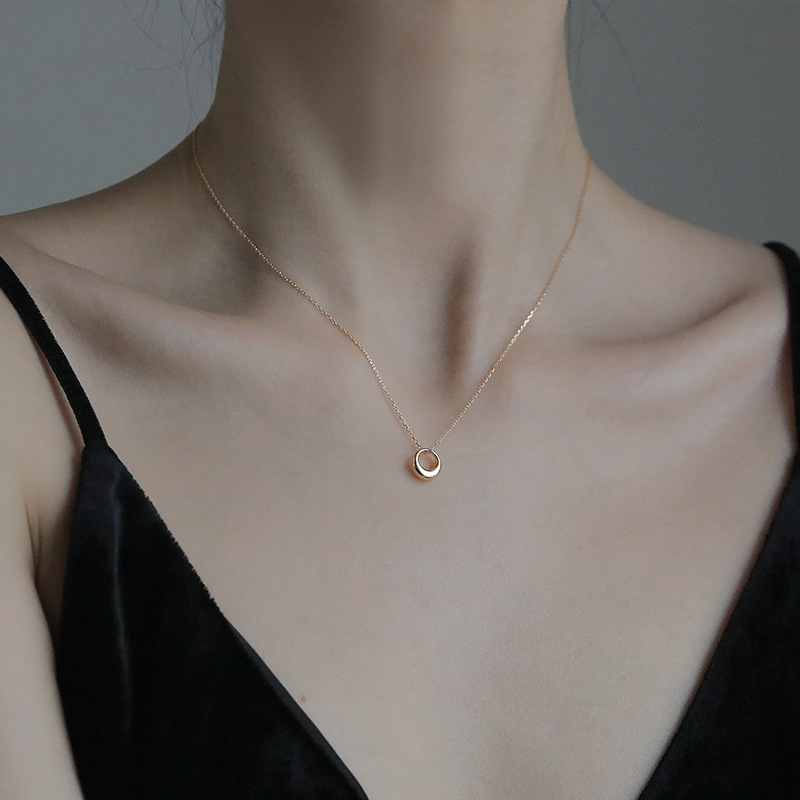 Geometric circle necklace women ins minimalist clavicle chain_voghion.com