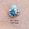 Diamond for manicure, metal accessory with rhinestones for nails, shiny nail decoration, nail stickers, Japanese and Korean