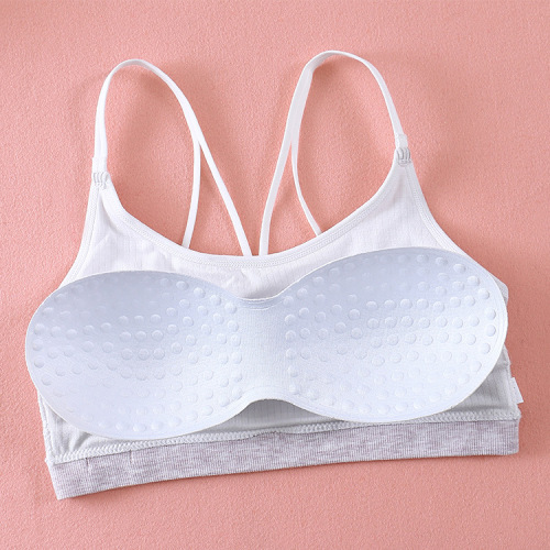 Omefen girls adolescent underwear new solid color student development stage three-stage beautiful back sports camisole