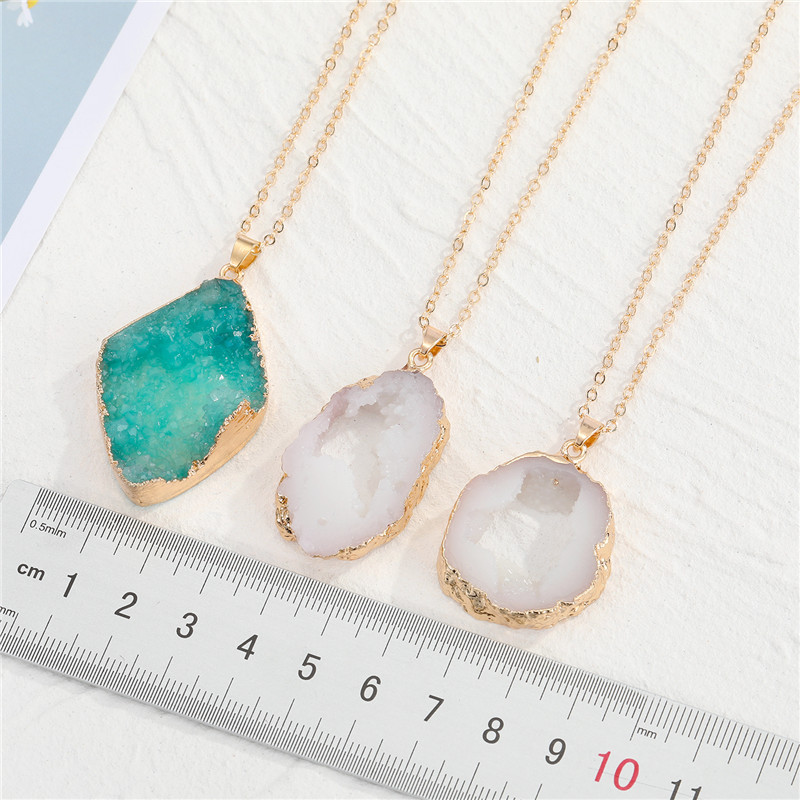 New Exaggerated  Irregular Pendant Imitation Natural Stone Resin Necklace display picture 2