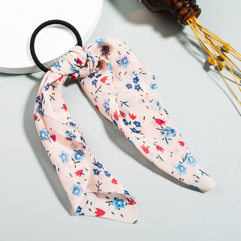 Japanischer Und Koreanischer Wald Süßes Temperament Polo Dot Blumen Haarring Damen Mode Stoff Pferdes Chwanz Streamer Ins Haar Seil Großhandel display picture 5