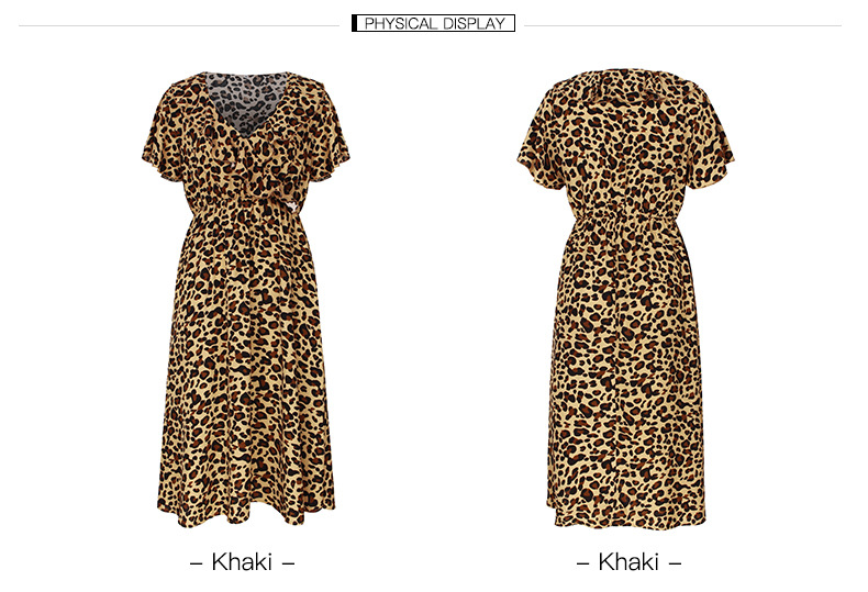 vestido de verano independiente con estampado de leopardo para mujer de moda NSKA1049
