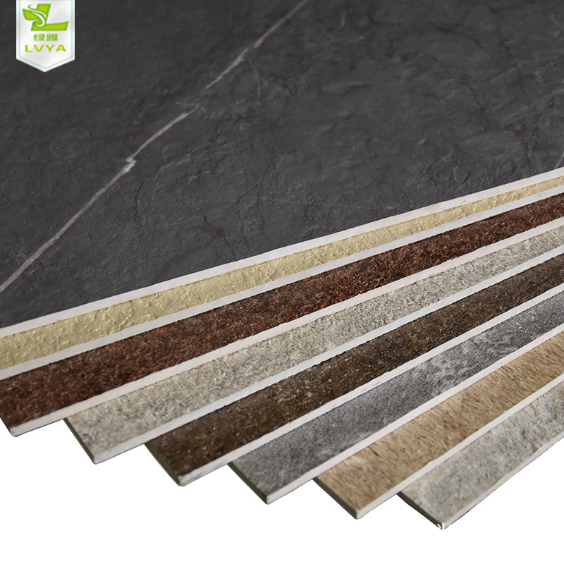 绿雅竹洋石塑高分子亚光凹凸感UV压岩护墙板仿真石材背景墙工程