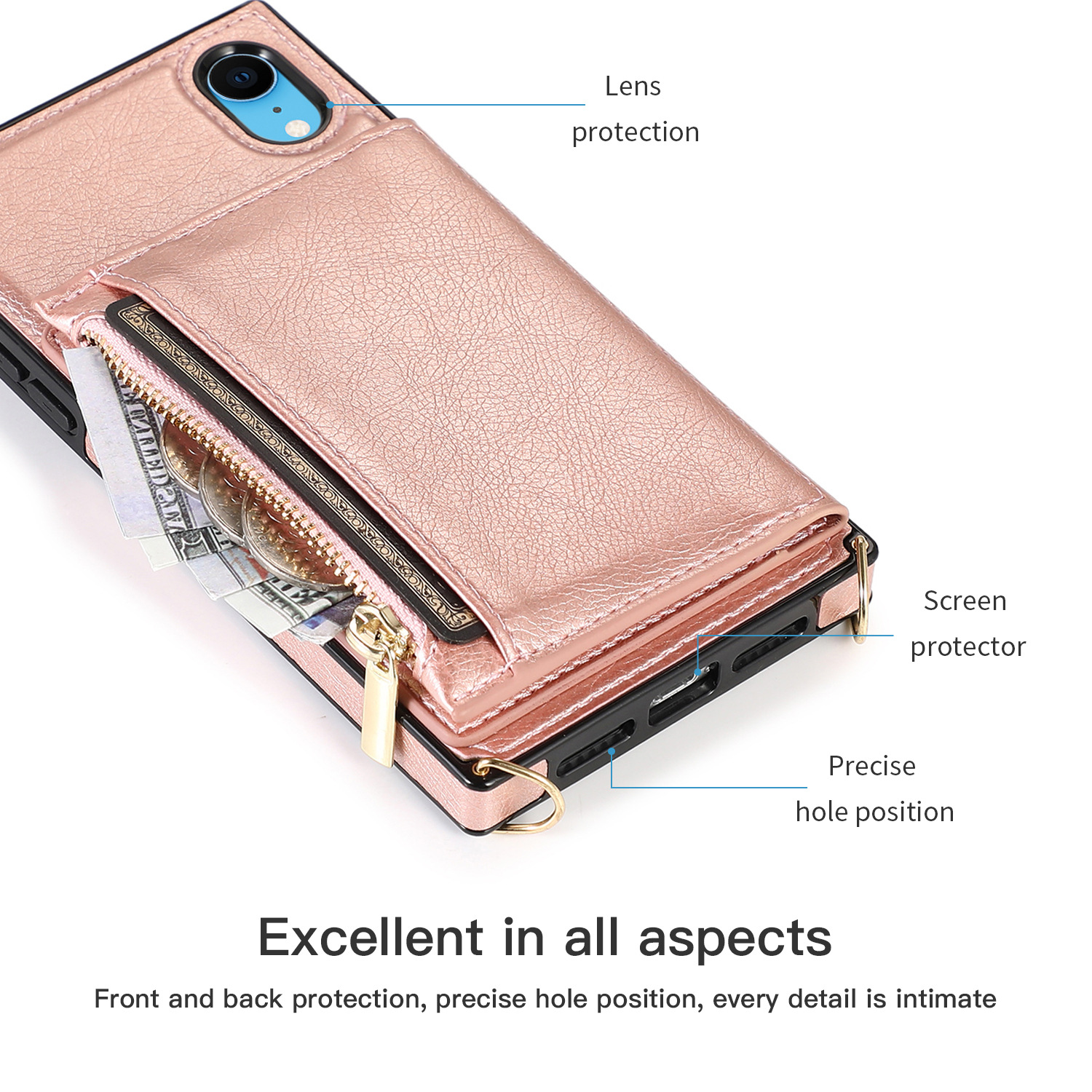 Crossbody Phone Case For Iphone 13 Wallet Protective Leather Cover_voghion.com