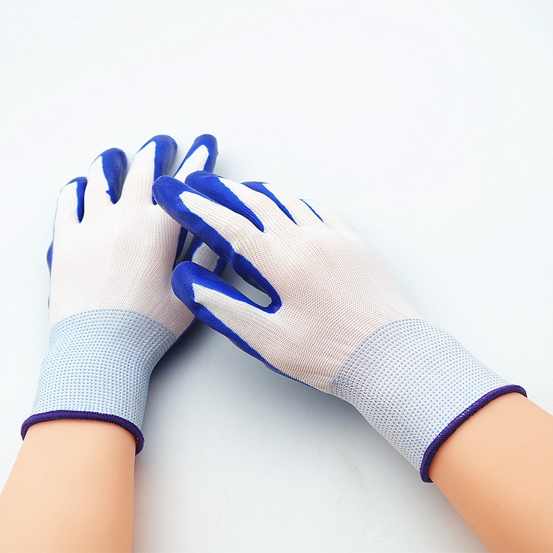 丁青劳保手套批发工厂直销劳动干活手套搬砖维修浸胶丁腈防护手套