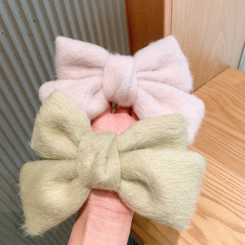 Plush Big Bow Imitation Mink Hairpin display picture 4