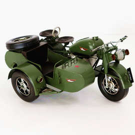 铁艺长江750侉子三轮摩托车模型家居电视柜装饰礼物工艺品工业风