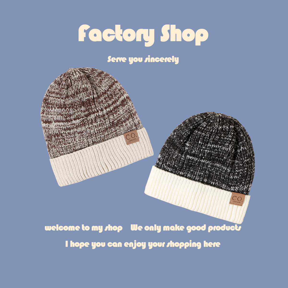 Fashion Leather Label Two-color Woolen Hat display picture 2