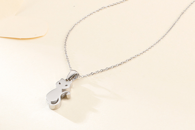 Stall Goods Live Supply Stainless Steel Cute Pet Kitty Necklace Female Fashion Creative Cat Ornament