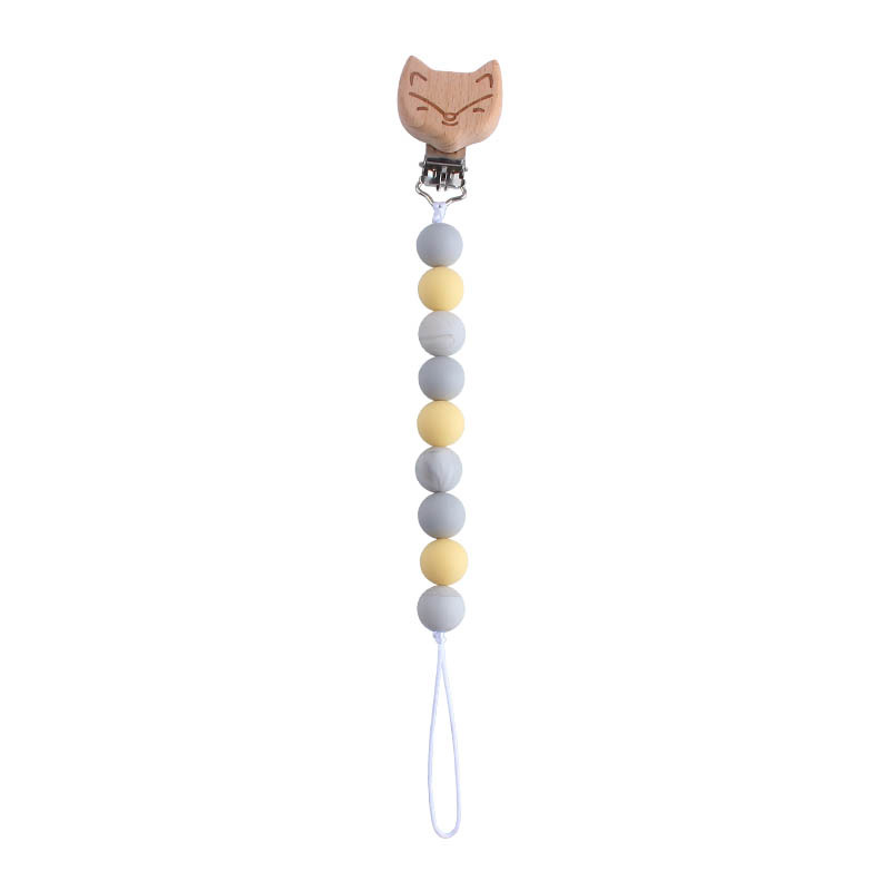 Nueva Beech Fox chupete clip bebé DIY creativo chupete cadena cuentas de silicona de dibujos animados Beech beads Toy teether