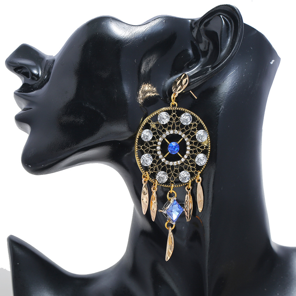 Bohemian Jewelry Geometric Long Diamond Tassel Earrings For Women Earrings display picture 3