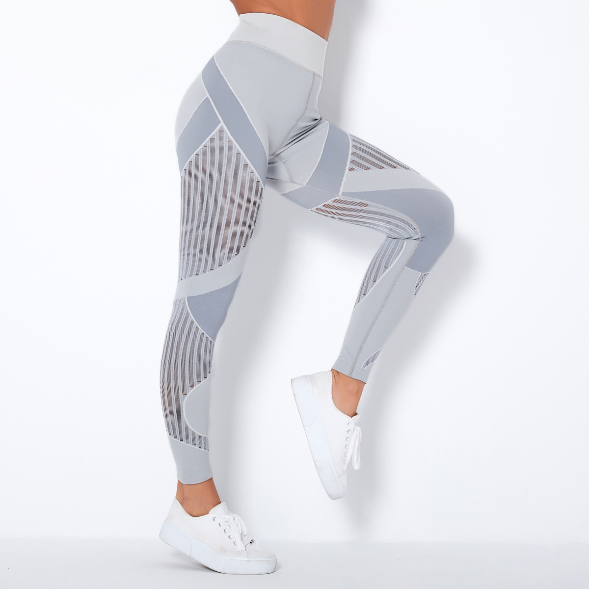 Women's Knitted Quick-drying Hollow Yoga Fitness Pants High Waist Hip Tight Sports Yoga Pants In Stock_voghion.com