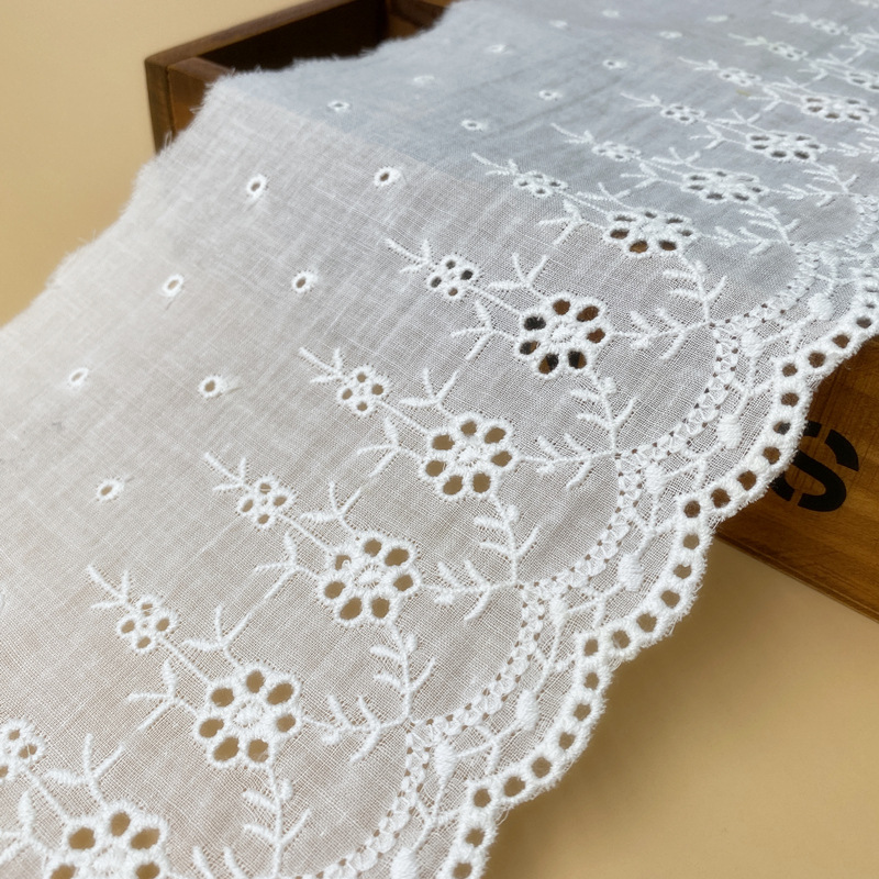 白色花边辅料装饰 窗帘棉衣服布边布料diy刺绣蕾丝花边带宽14CM