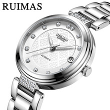 瑞馬仕RUIMAS熱銷爆款時尚全自動機械手表 鑲鑽防水女士手表6756