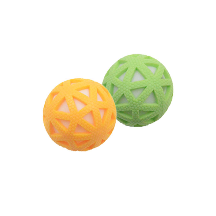 Suministro directo de fábrica de malla hueca bola luminosa 7,5 cm juguete para mascotas molares resistentes a los mordiscos juguete para perros suministros para mascotas