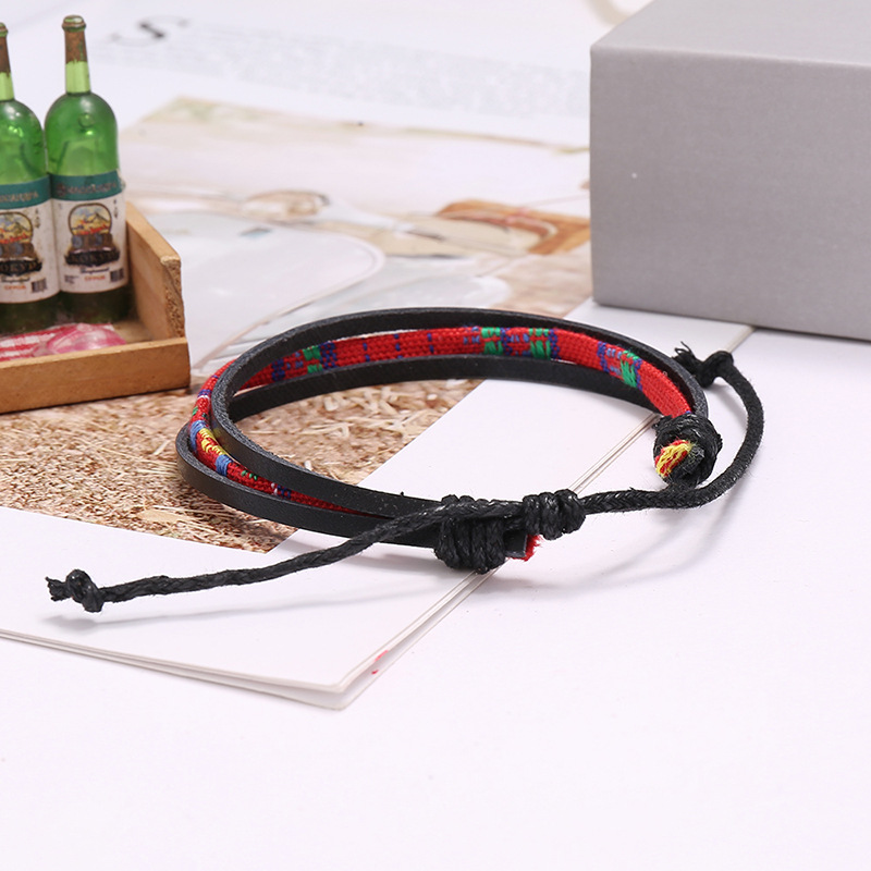 Hot-selling Jewelry Hand-woven Multilayer Retro Leather Ethnic Style Bracelet Nihaojewelry display picture 3