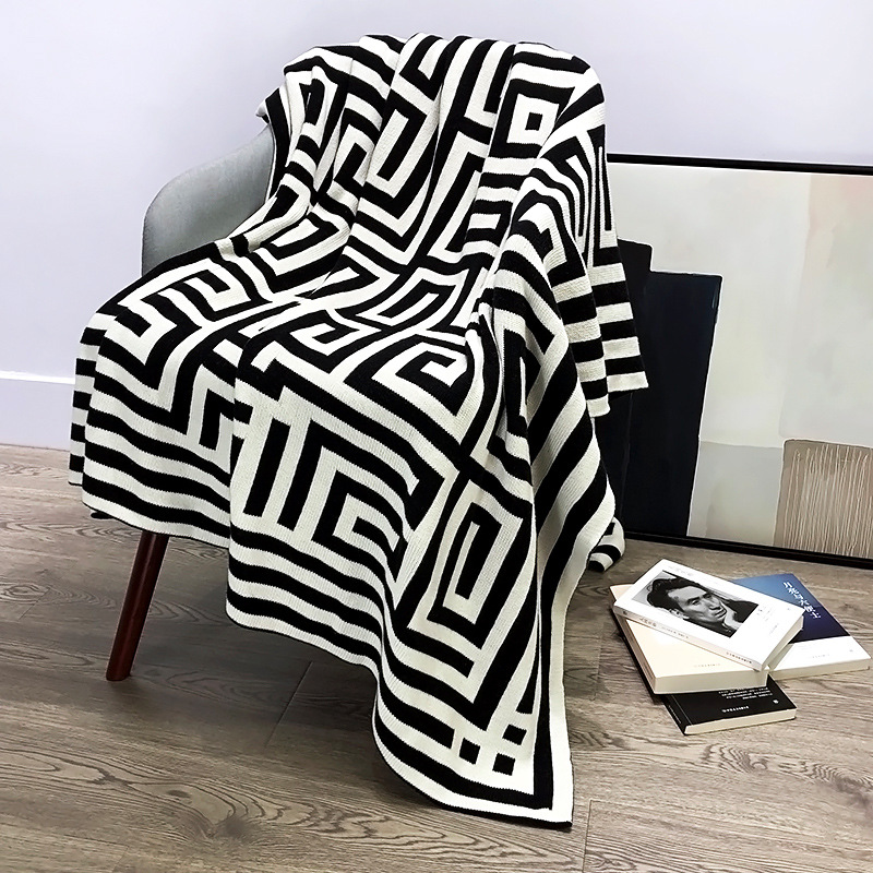 GLetter Nordic Wool Blanket Autumn And Winter Leisure Blanket Single Sofa Blanket Living Room Lunch Break Blanket