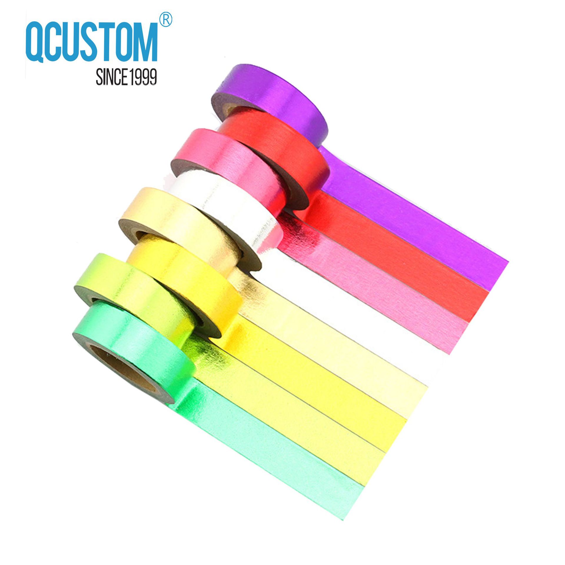 Qcustom厂家 彩虹满版纯色烫金和纸胶带 日本MT彩虹烫金胶带