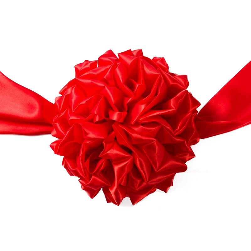 Big red flower ball big red flower silk car driving big safflower commended wedding hydrangea cut ribbon flower ball opening celebration celebration