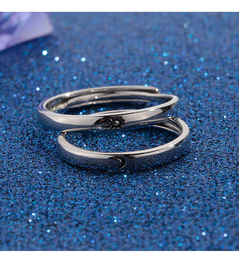 Simple Style Sun Moon Copper Plating Rings 1 Piece