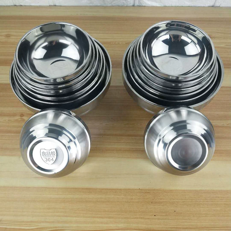 304 материал Платина чаша Бегущая река и озеро стойло суп миска из нержавеющей стали столовая миска для риса двухслойная чаша