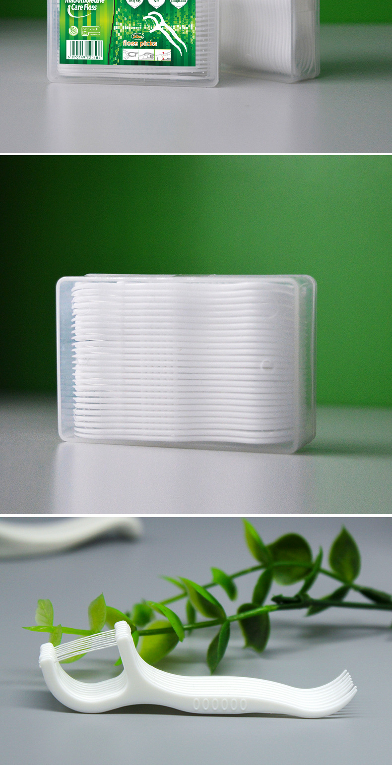 Jinhu Dental Floss 50-piece square box dental floss picks, dental and oral care gift customization, disposable toothpicks manufacturer wholesale pic 8